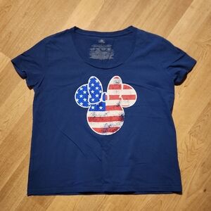 Disney Navy Minnie Mouse Stars and Stripes Tee
